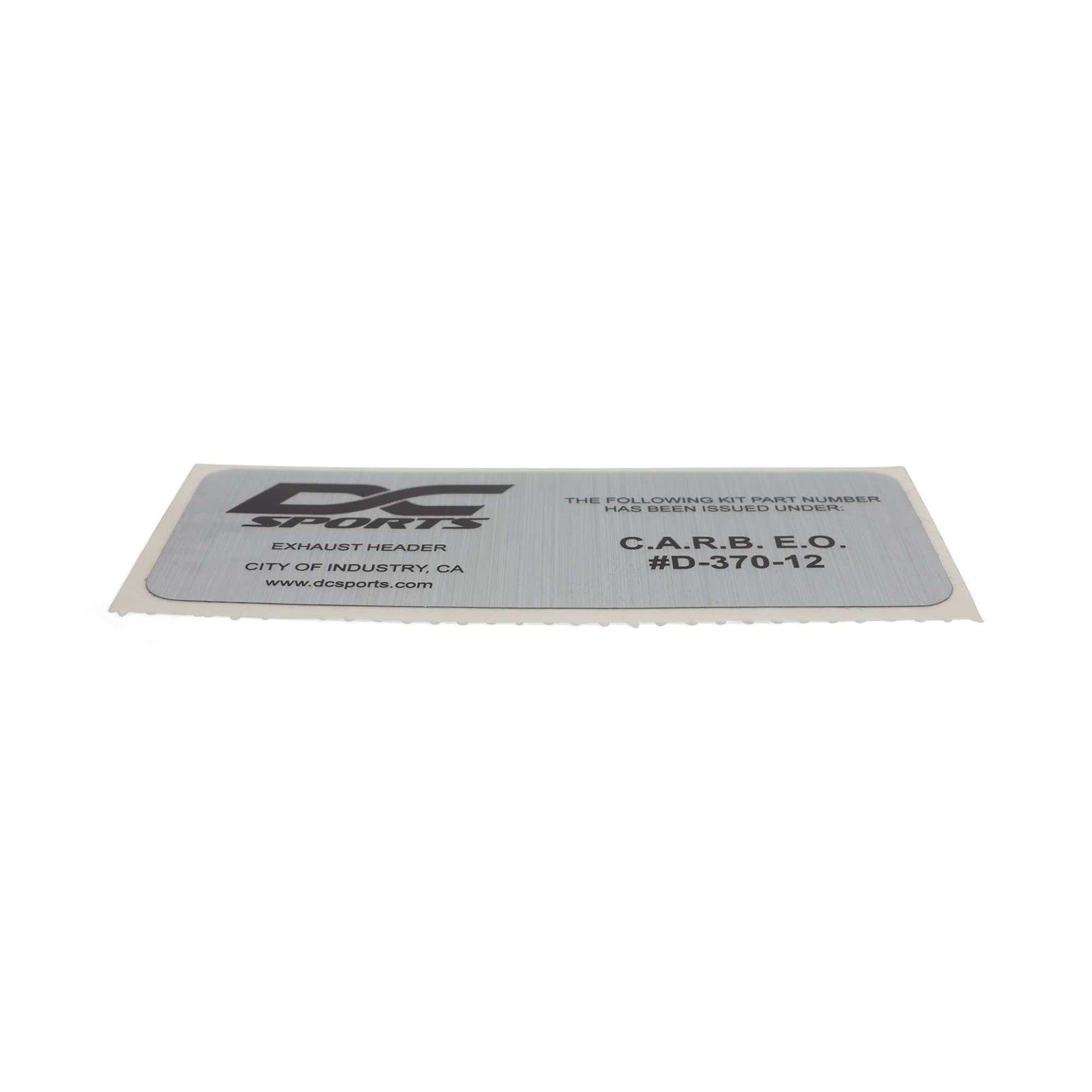 DC Sports CARB Sticker D-370-12 (For Headers)