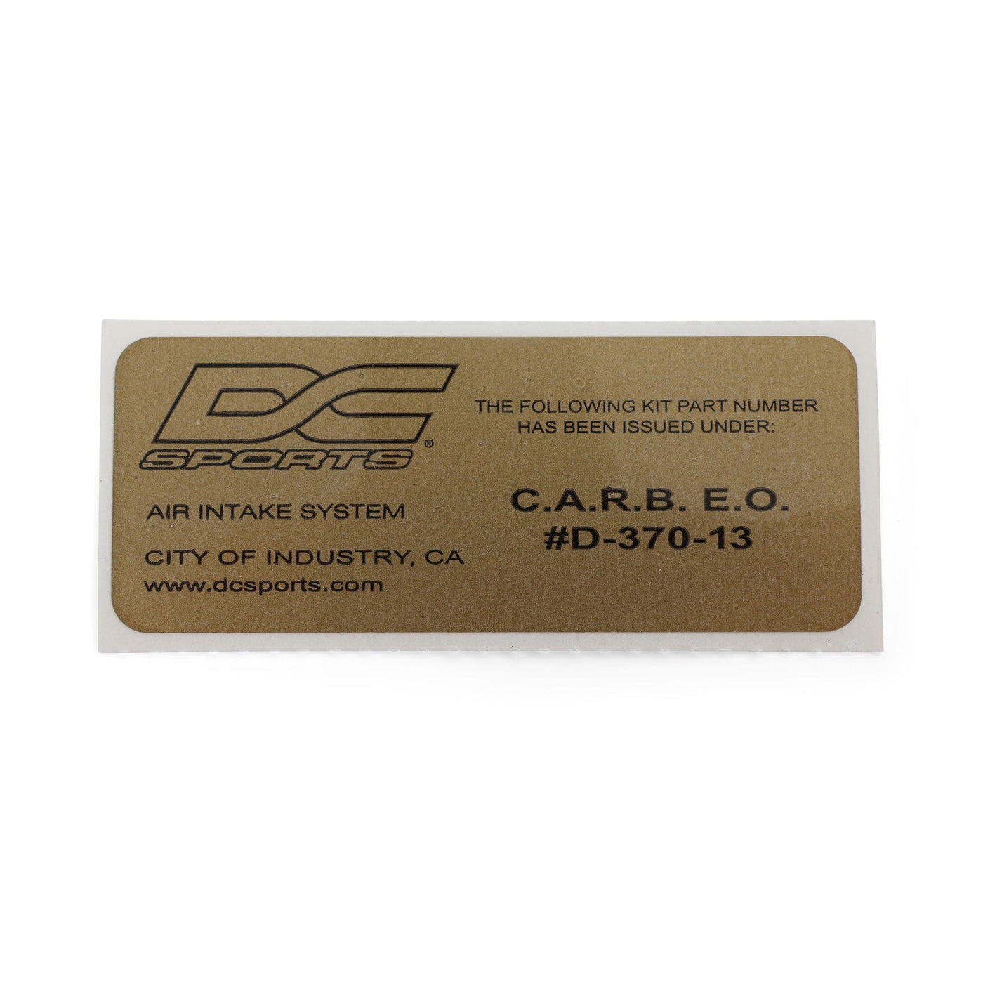 DC Sports DC Sports CARB Sticker D-370-13 (For Intakes)