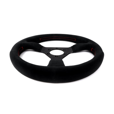 Momo Motorsports Steering Wheels Momo Montecarlo Alcantara Steering Wheel 320 mm - Black/Red Stitch/Black Spokes