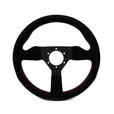 Momo Motorsports Steering Wheels Momo Montecarlo Alcantara Steering Wheel 320 mm - Black/Red Stitch/Black Spokes