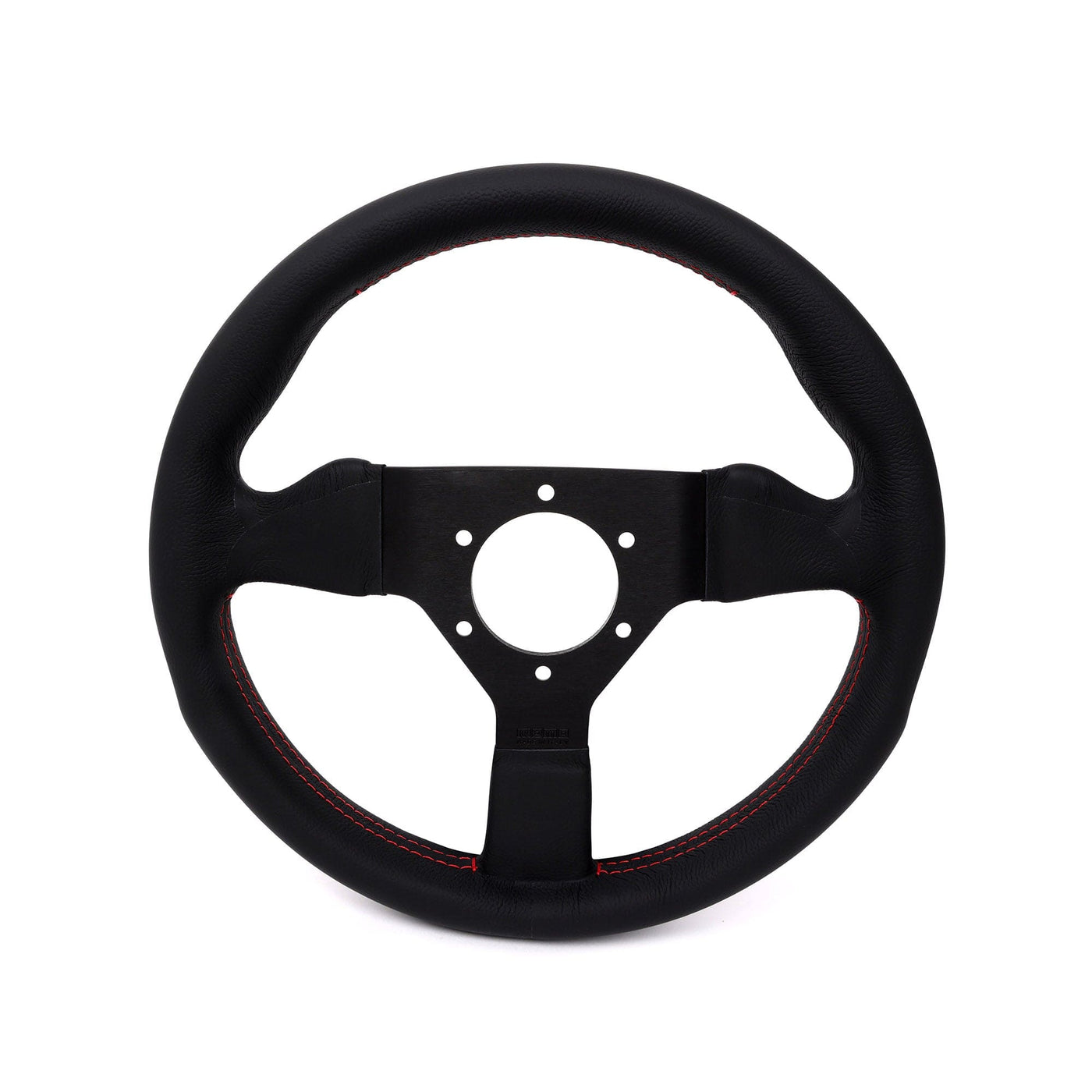 Momo Motorsports Steering Wheels Momo Montecarlo Leather Steering Wheel 320 mm - Black/Red Stitch/Black Spokes